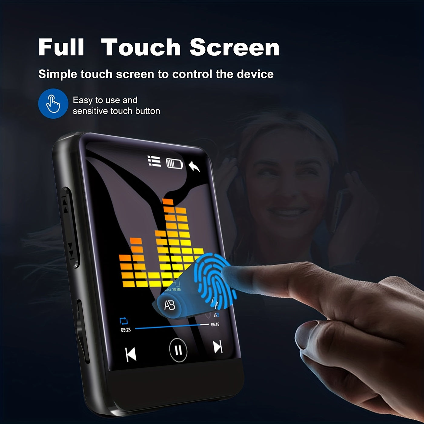 64GB Portable MP3 Player with Full Touch Screen
