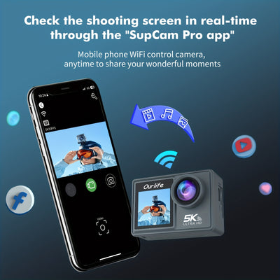 5K Dual-Screen Action Camera - Ultra-HD Imaging