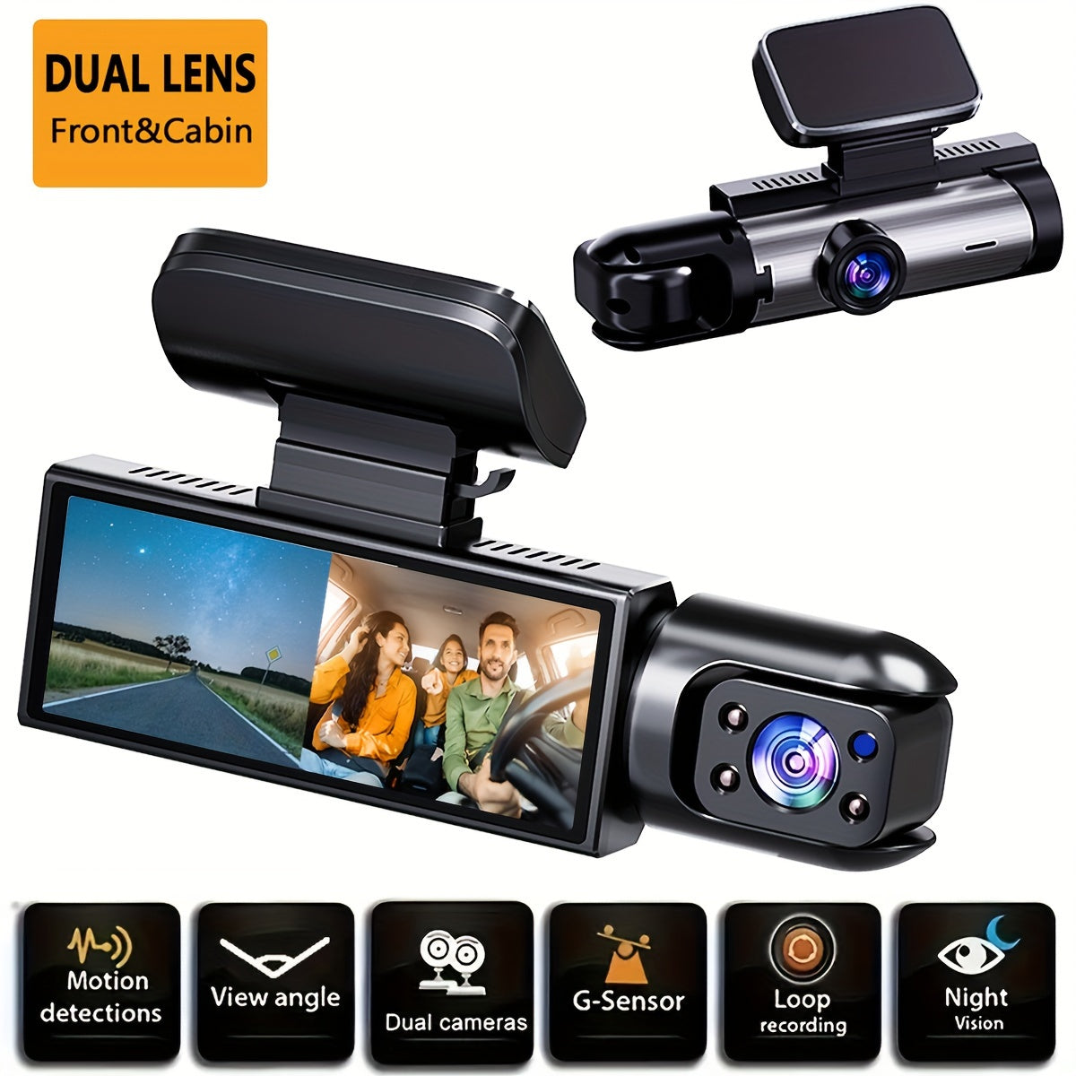Dash Camera Front And Inside, 3.16inch