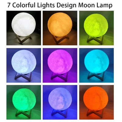 LED Night Light 8cm Moon Lamp Battery
