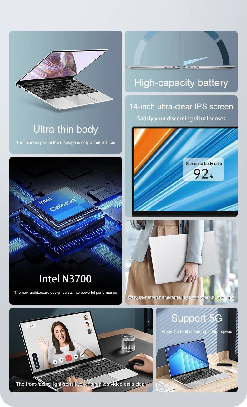 14.1"Ultra Slim Laptop  Intel N3700