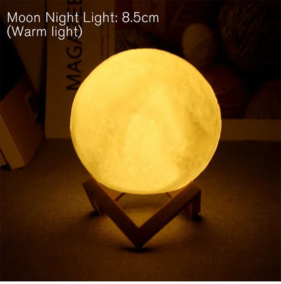LED Night Light 8cm Moon Lamp Battery