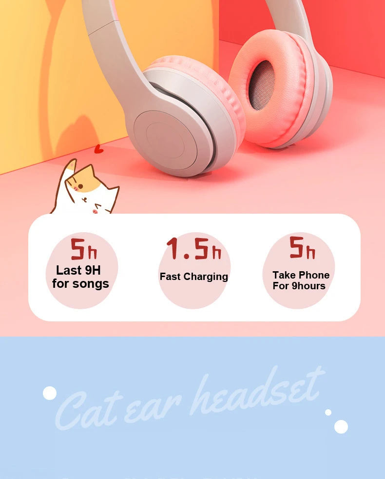 Cute Cat Ear Headphone
