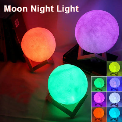 LED Night Light 8cm Moon Lamp Battery