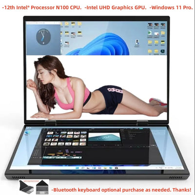 Dual Screen Laptop Intel N100 Processor