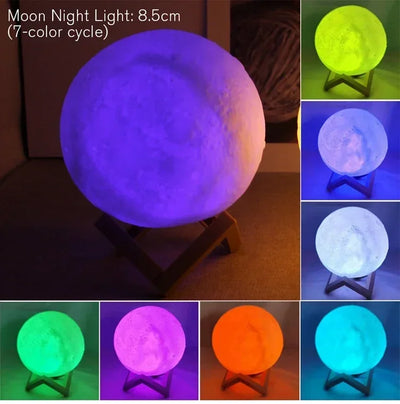 LED Night Light 8cm Moon Lamp Battery