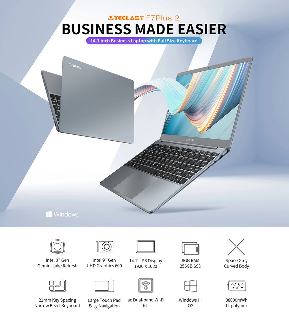 Teclast F7 Plus 2, 14.1 inch laptop, Windows 11