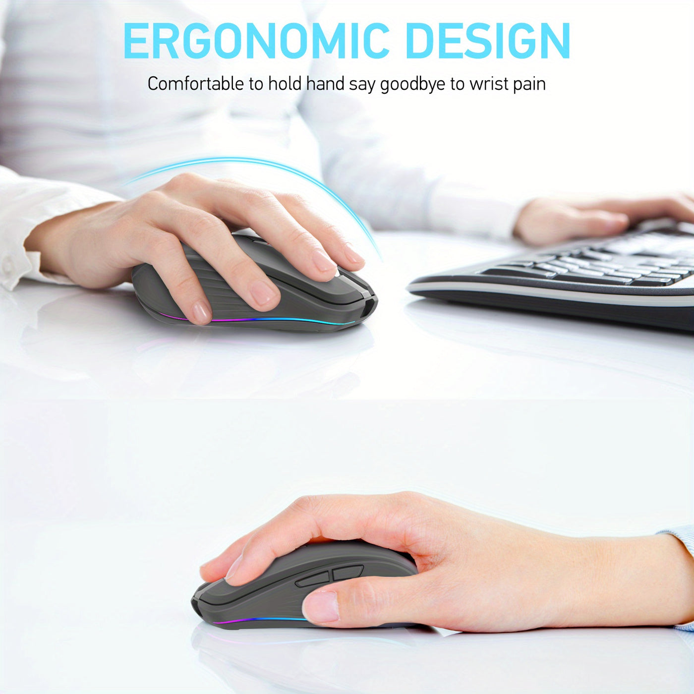 Ergonomic Rechargeable Wireless Mouse
