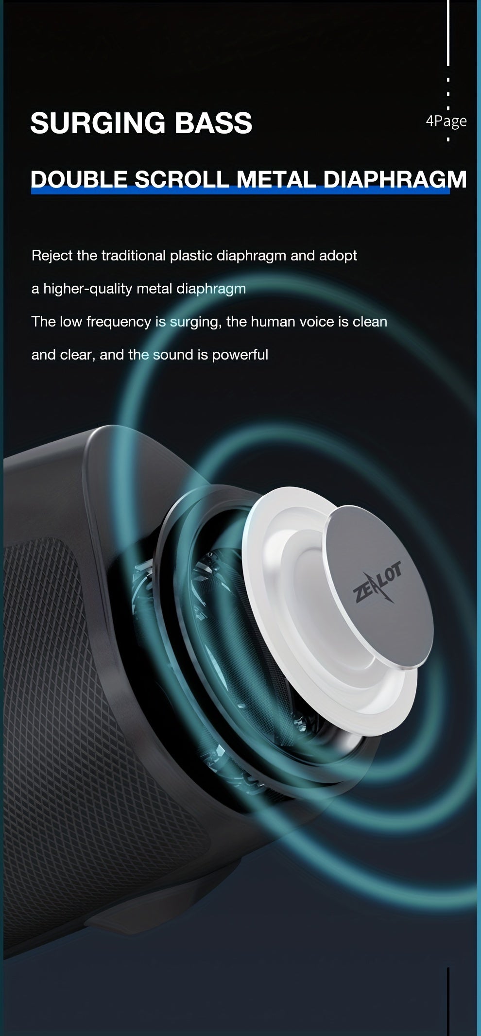 Zealot P1 60W Wireless Portable Singing Speaker