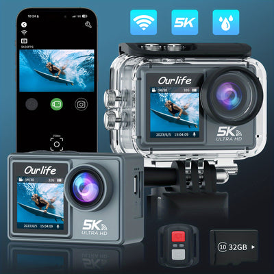 5K Dual-Screen Action Camera - Ultra-HD Imaging