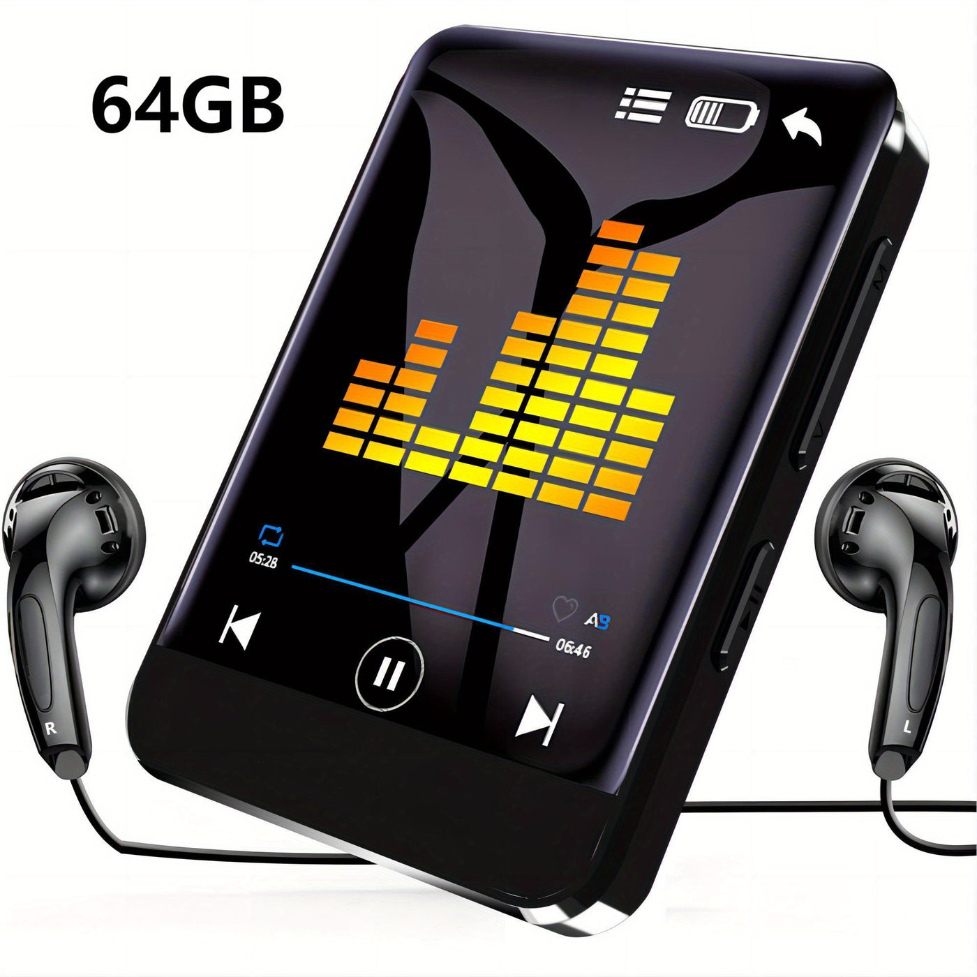 64GB Portable MP3 Player with Full Touch Screen